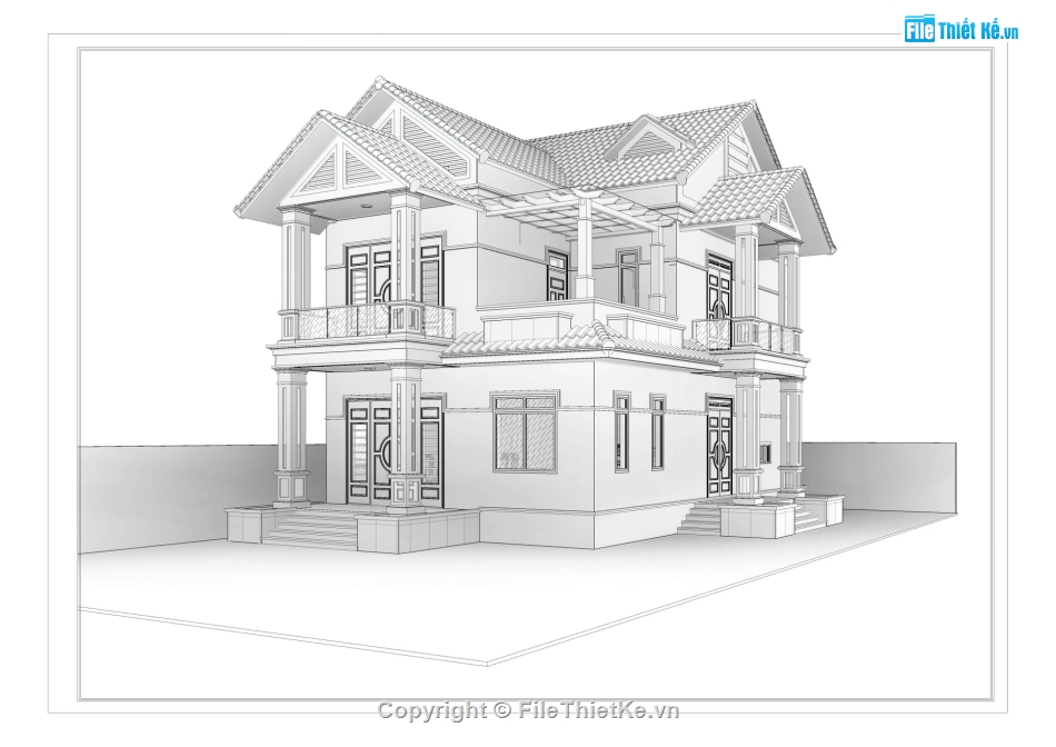 mẫu biệt thự 2 tầng revit,file revit biệt thự 2 tầng,bản vẽ revit biệt thự 2 tầng,file revit biệt thự,Revit Biệt thự 2  tầng